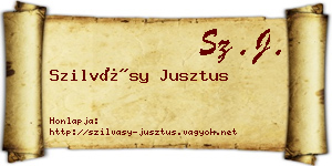 Szilvásy Jusztus névjegykártya